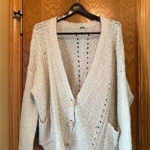 Free People Cream Cardigan Sweater